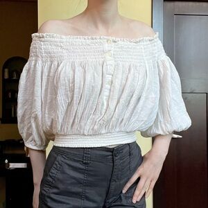 We The Free Off Shoulder Boho Crop Top Medium